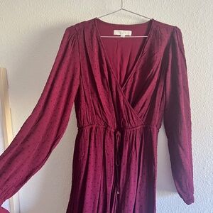 Maxi Loft dress - dot Burgundy/light wine color, small